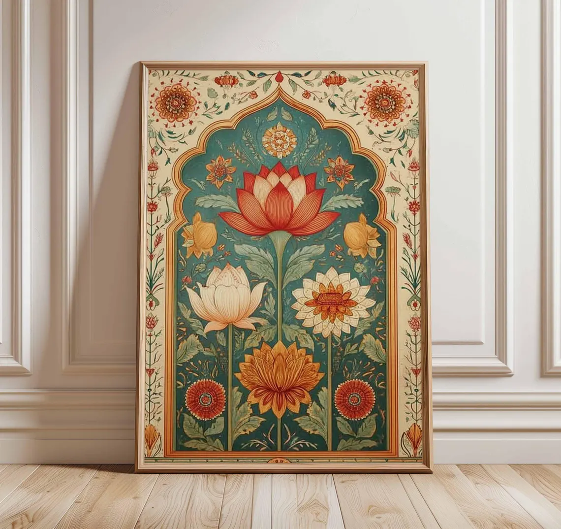 Home Cinema Wall Art - Lotus Flower Wall Art Poster, Indian