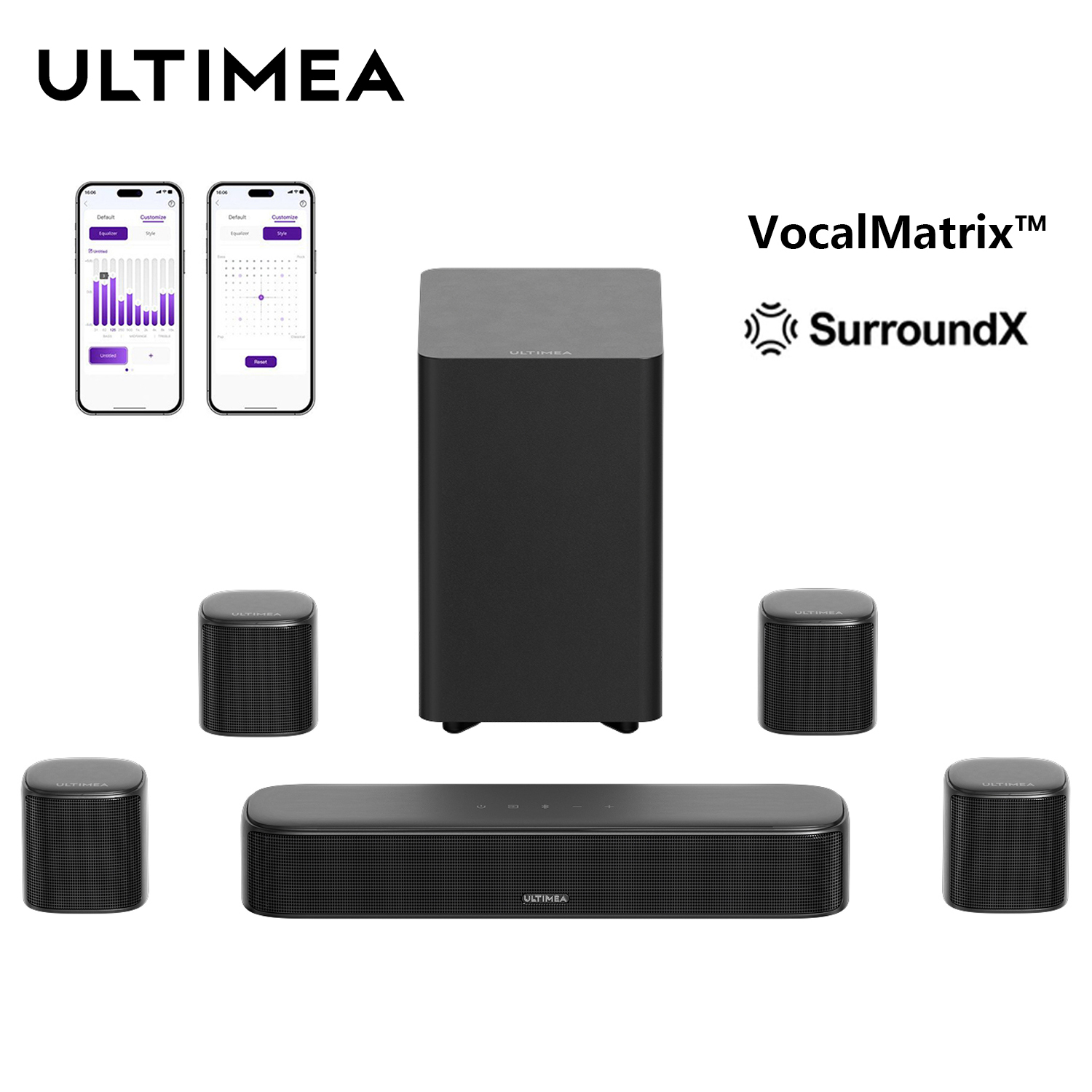 Home Cinema Subwoofer - ULTIMEA 7.1ch Sound Bar with Subwoofer,