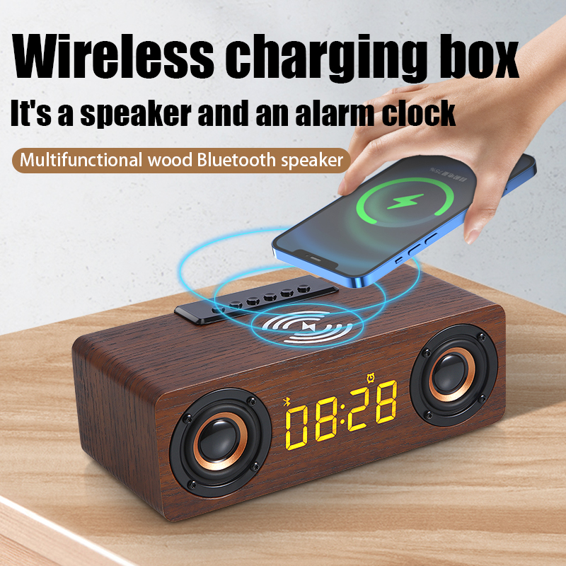 Soundbar Bluetooth Home - Fast Wireless Charger Wooden Wireless Bluetooth