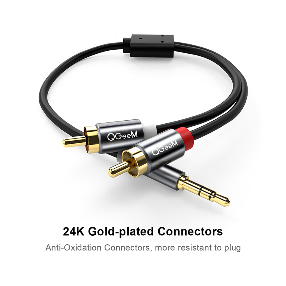 QGeeM RCA Cable 2RCA to 3.5 Au - Home Cinema Subwoofer review and price