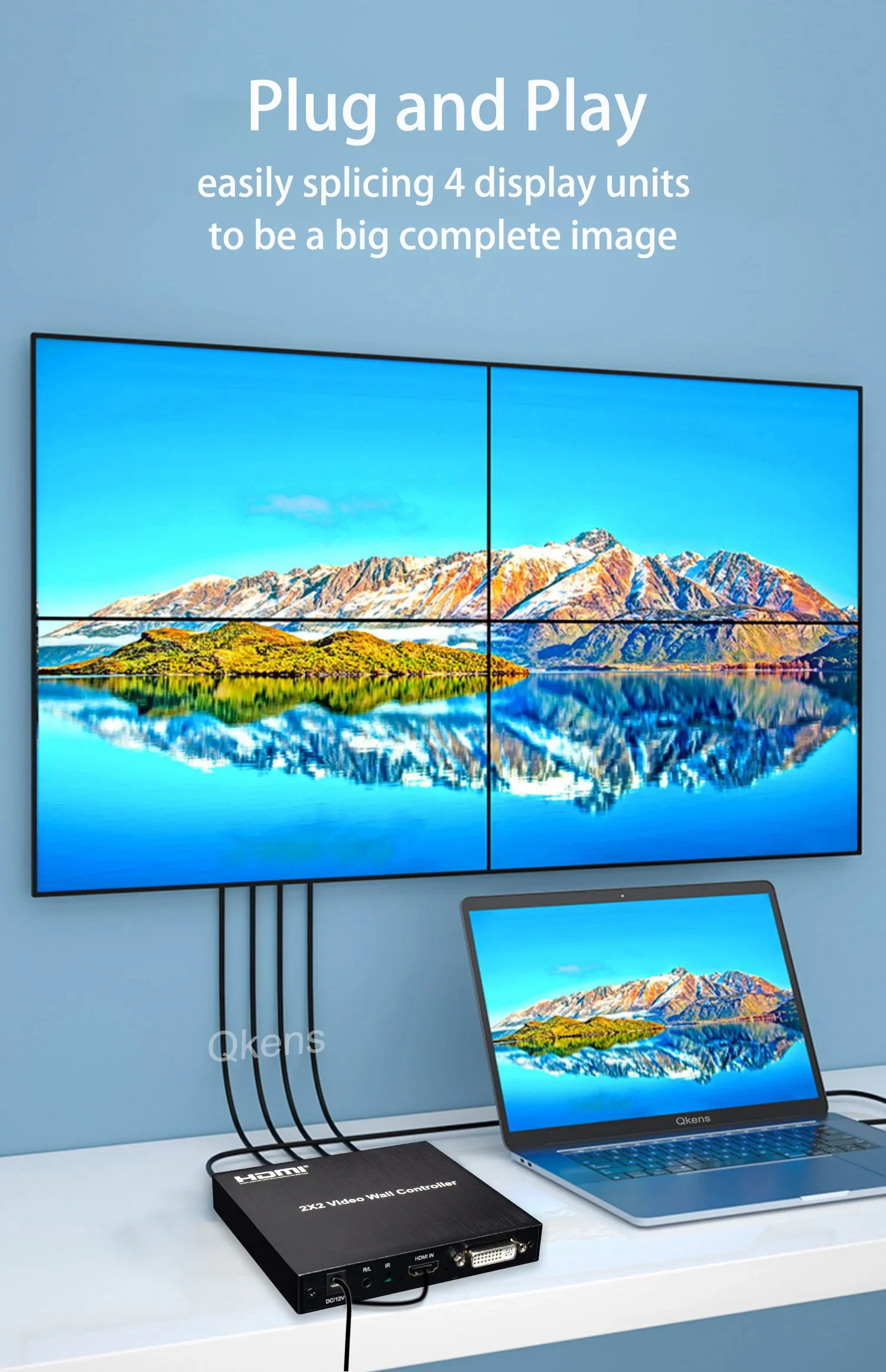 4K 1080p 2x2 Video Wall Contro - Home Cinema Wall Panels review and price