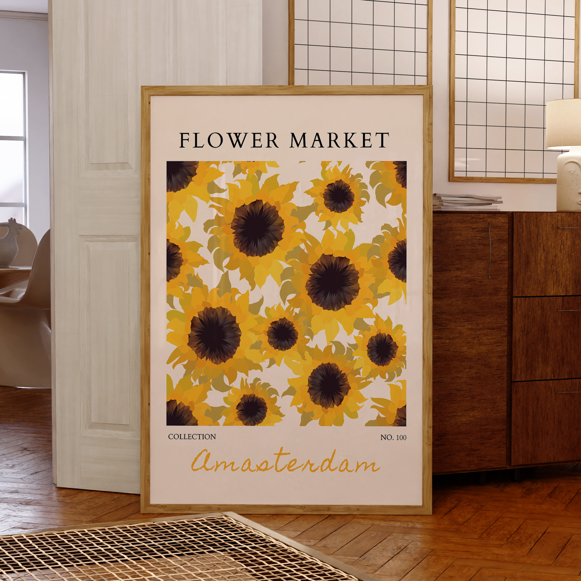 Modern Yellow Flowers Flower M - Home Cinema Wall Art review and price