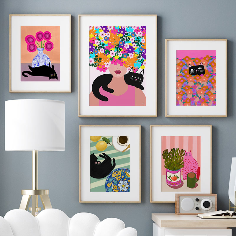 Boho Abstract Girl Vase Flower - Home Cinema Wall Art review and price