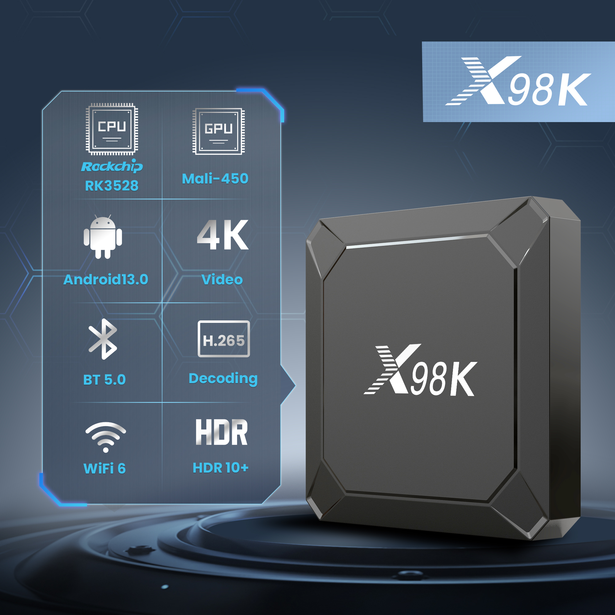 Original X98K TV Box Android13 - Home Cinema Quad review and price