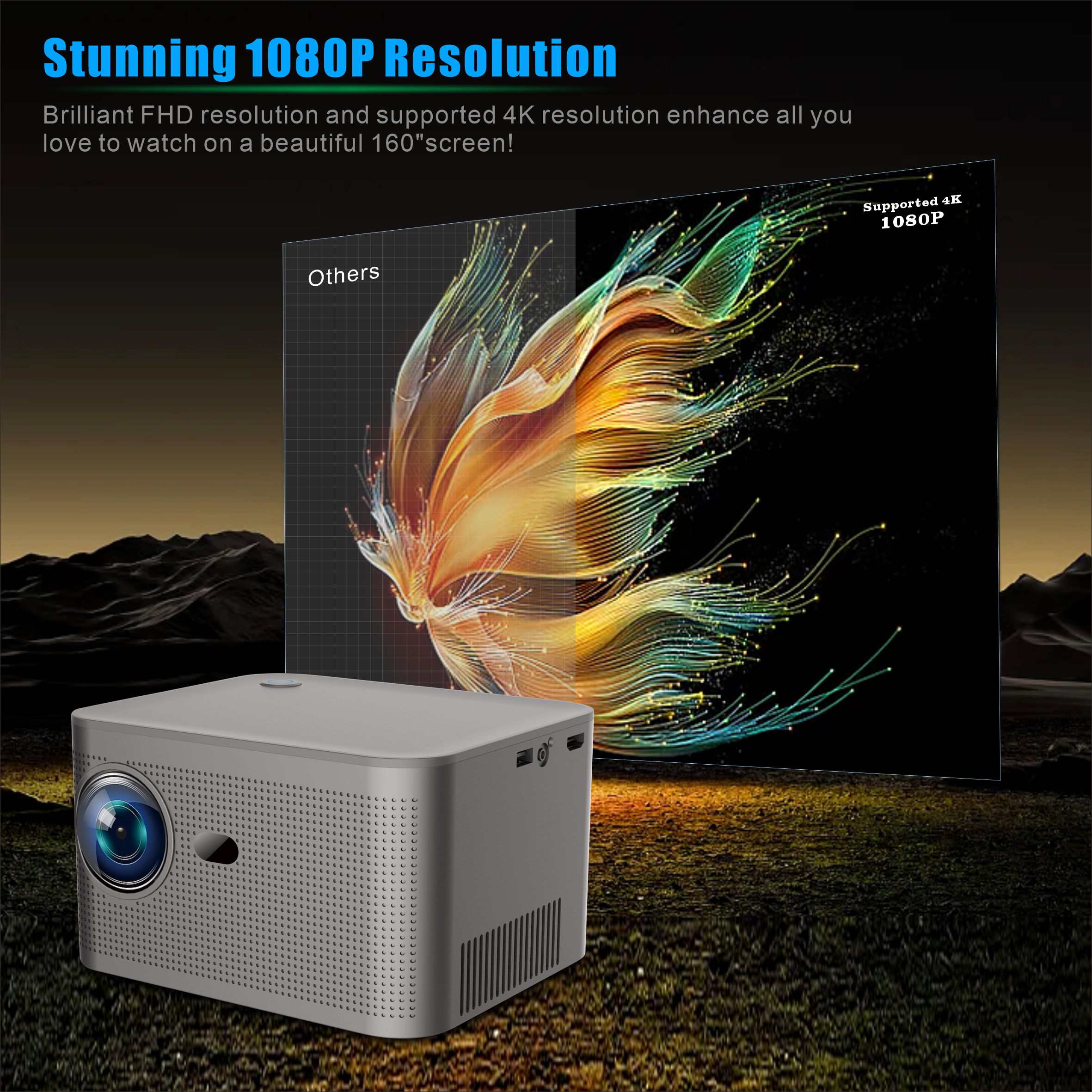 HY350 Smart Projector 4K Andro - Home Cinema Quad review and price