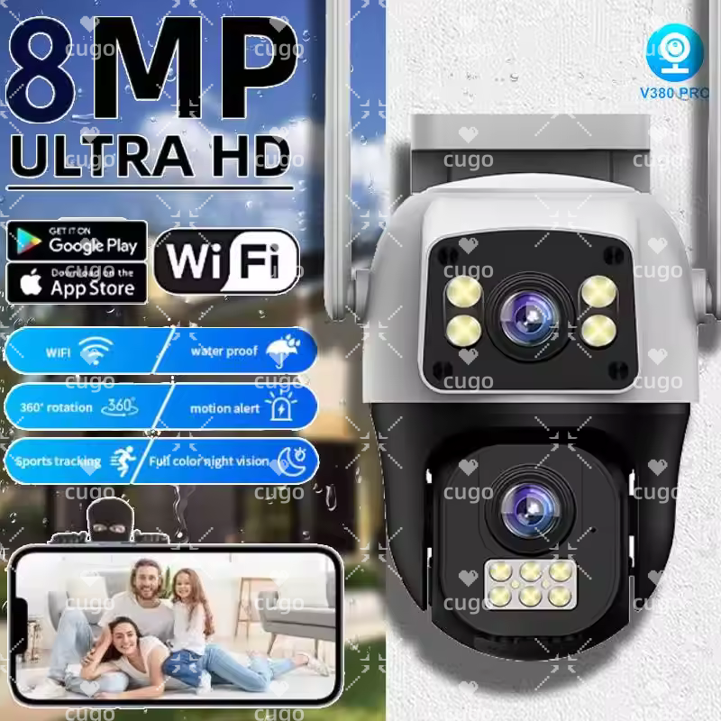 8MP 4K WIFI IP Camera PTZ Outd - Home Cinema Wall Panels review and price