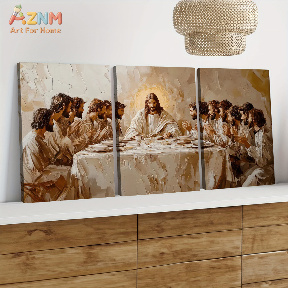 3PCS The Last Supper Abstract  - Home Cinema Wall Art review and price