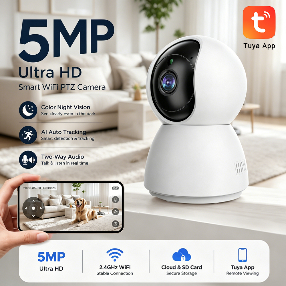 Indoor 5MP WiFi PTZ Camera Tuy - Home Cinema Sony review and price