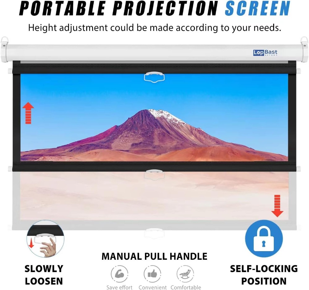 100INCH Manual Pull Down White - Projector Screen 100 Inch review and price