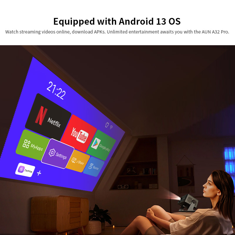 AUN A32 Pro Android 13 Project - Home Cinema Pc review and price
