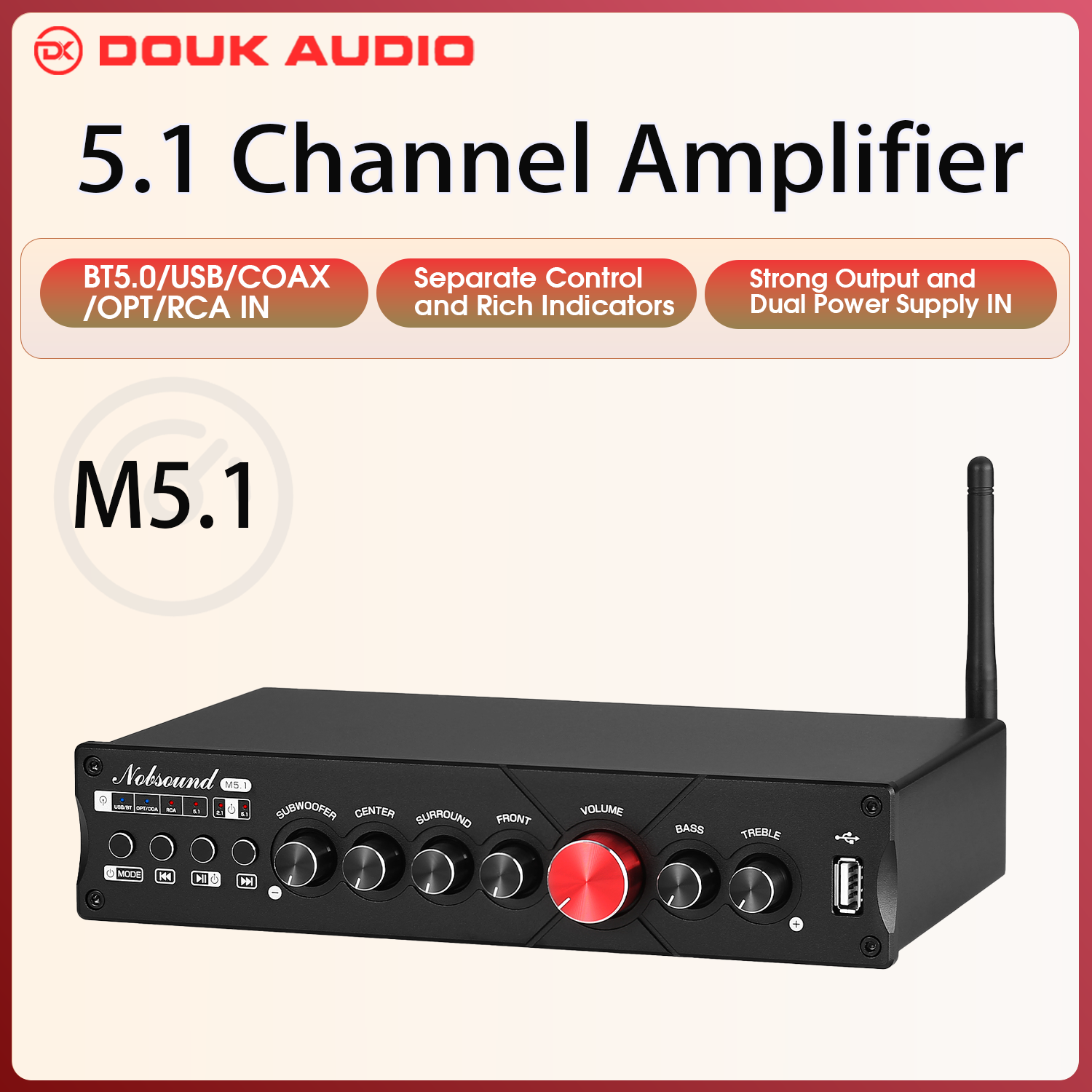 Douk Audio 5.1 Channel Digital - Home Cinema Subwoofer review and price