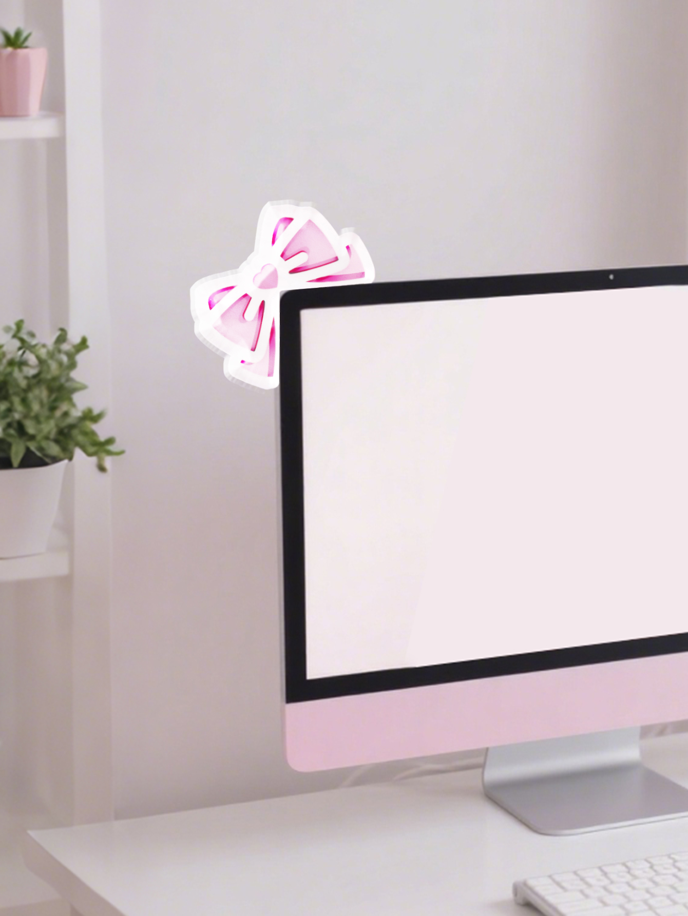 Kawaii Bow Monitor Decor Pink  - Home Cinema Pc review and price