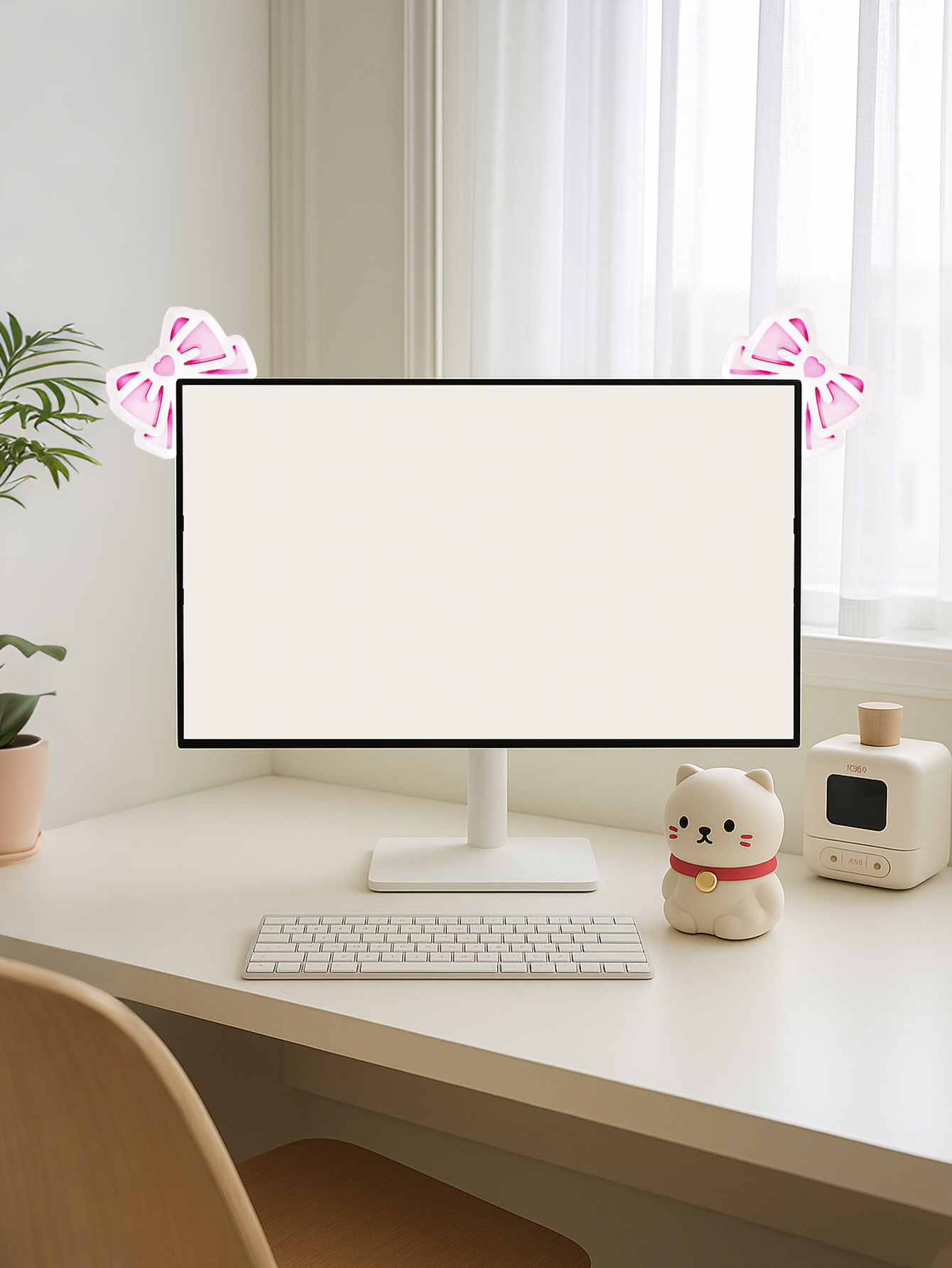 Kawaii Bow Monitor Decor Pink  - Home Cinema Pc review and price