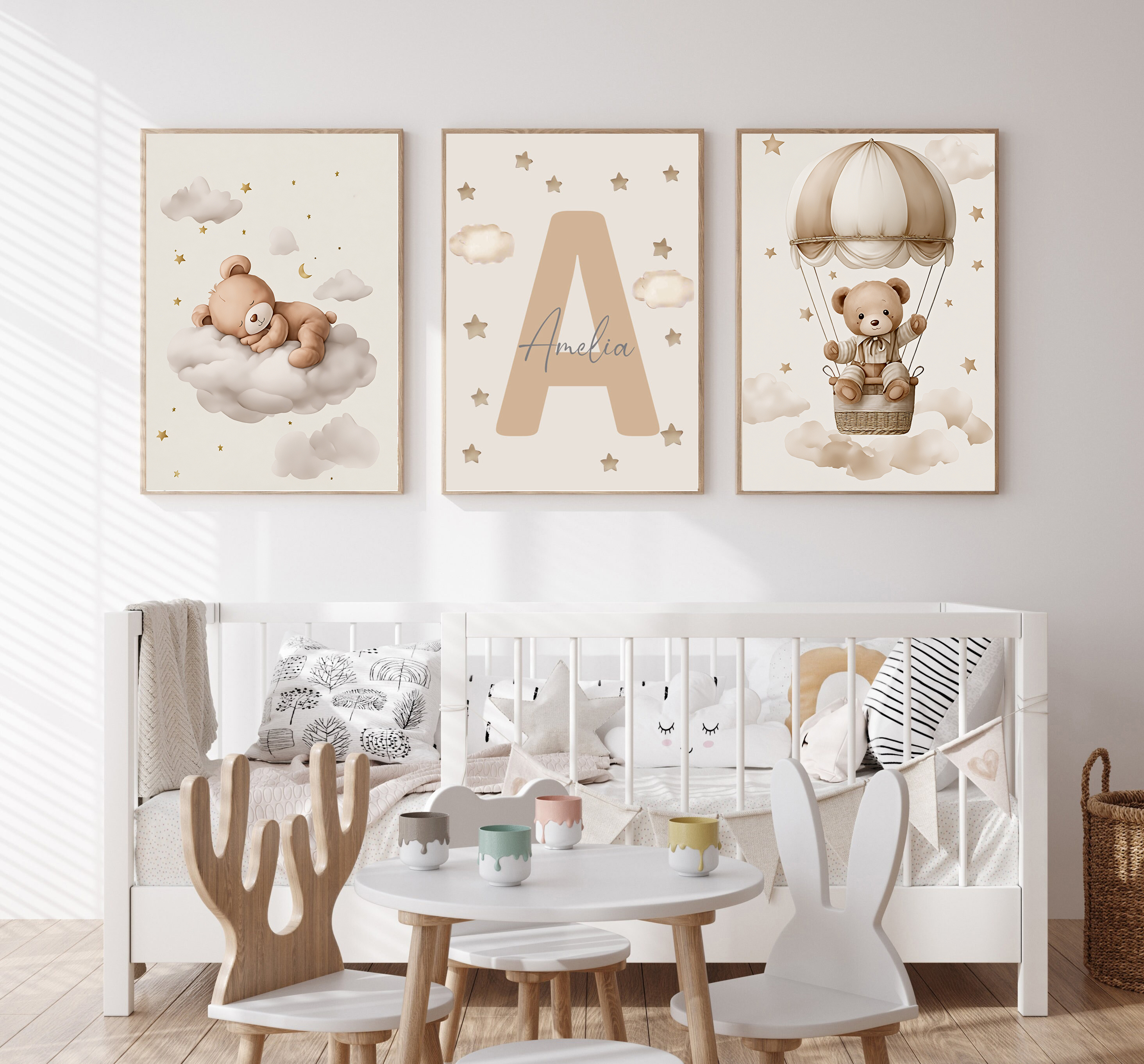 3pcs/set Bohemian Teddy Bear A - Home Cinema Wall Art review and price