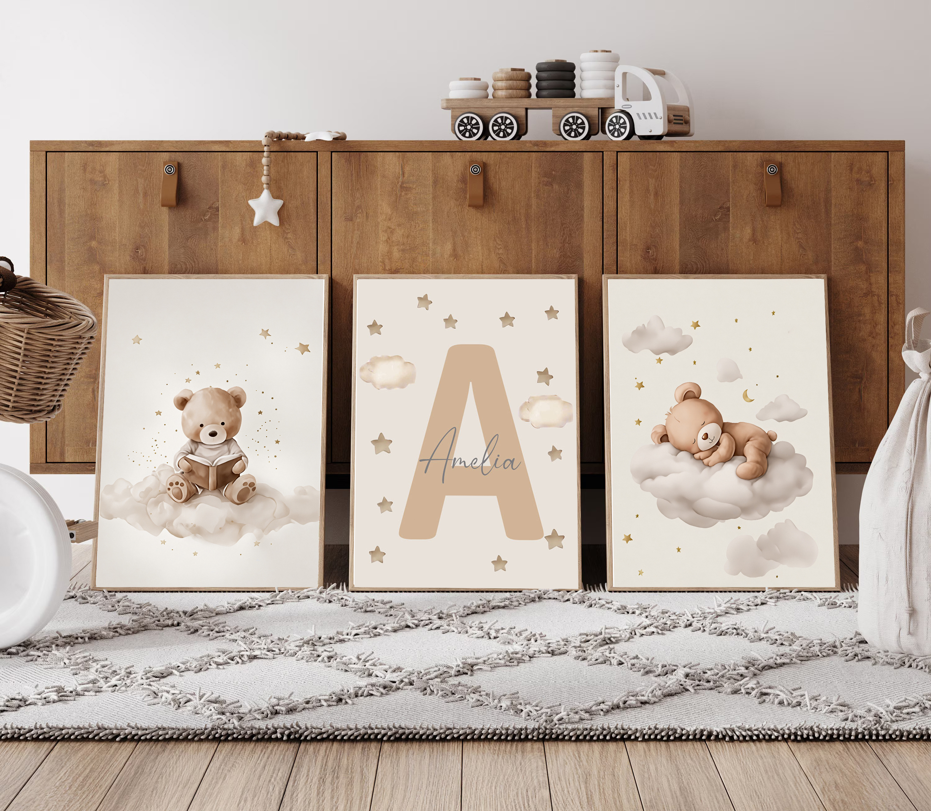 3pcs/set Bohemian Teddy Bear A - Home Cinema Wall Art review and price
